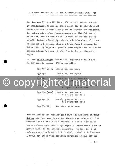 Presseinformationen 4. Februar 1958