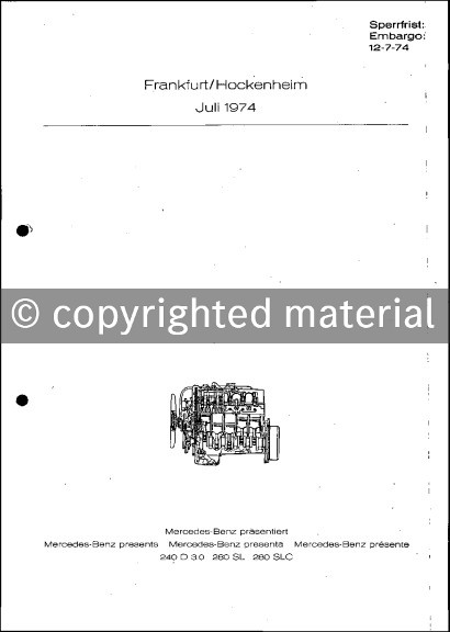 Presseinformationen 12. Juli 1974