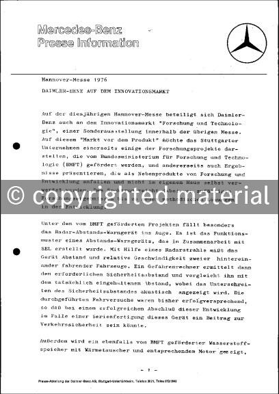 Presseinformationen April 1976