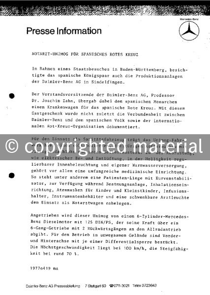 Press Information April, 1977