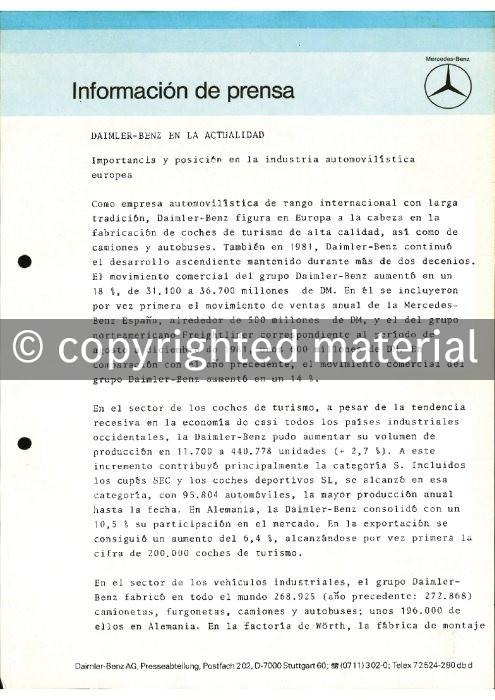 Presseinformationen 2. Februar 1983 (Spanisch)