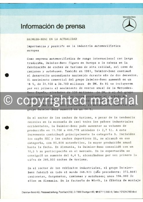 Presseinformationen 8. Februar 1983 (Spanisch)