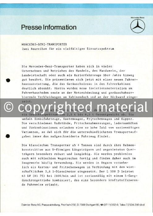 Presseinformationen Mai 1983