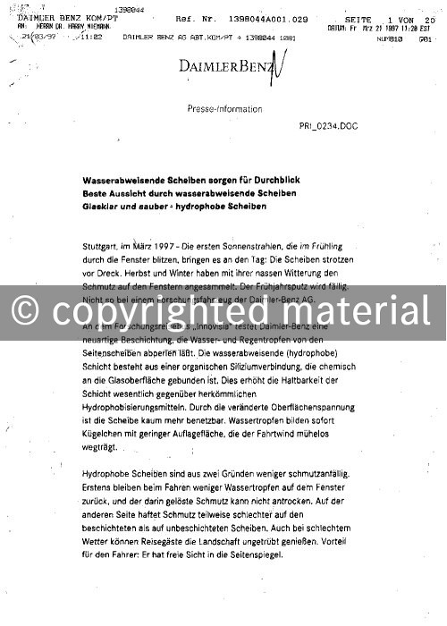 Presseinformationen 21. März 1997