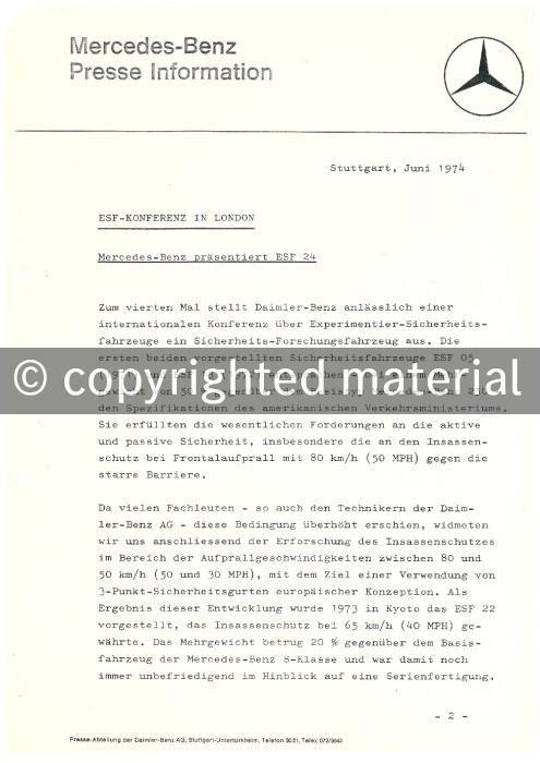 Presseinformationen Juni 1974