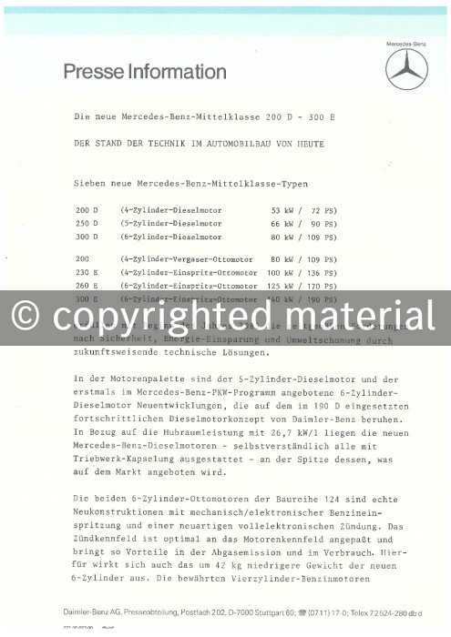 Presseinformationen 22. Mai 1985