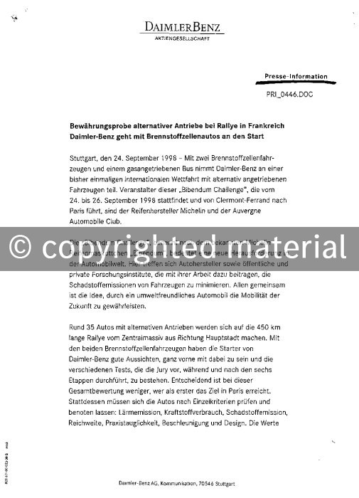 Presseinformationen 24. September 1998