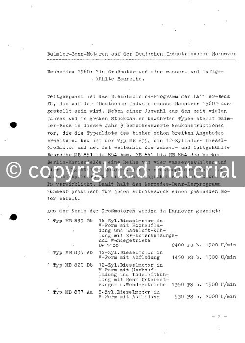 Presseinformation 11. März 1960