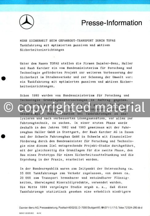 Presseinformationen 4. September 1988