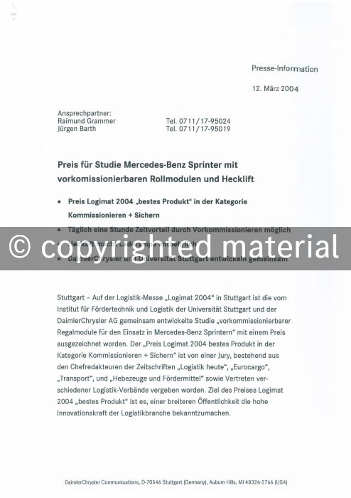 Presseinformationen 12. März 2004