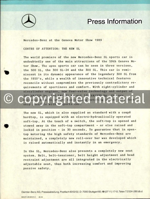 Press Information March 1989