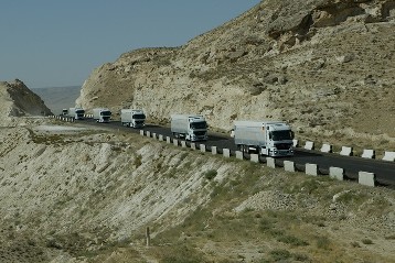 Relief convoy departs for Afghanistan