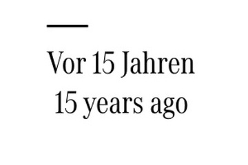 Vor 15 Jahren