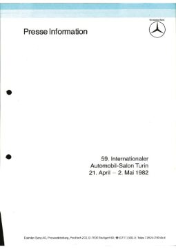 Presseinformationen 21. April 1982