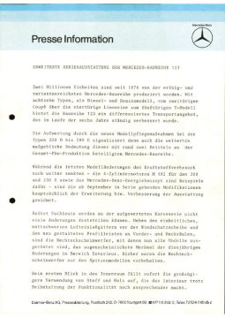 Presseinformationen 19. August 1982