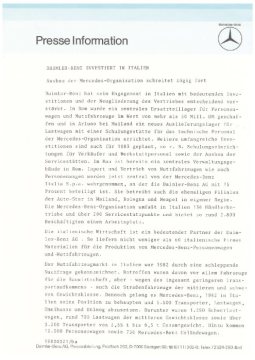 Presseinformationen 15. April 1983 (Italienisch)