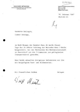 Presseinformationen 18. Februar 1987