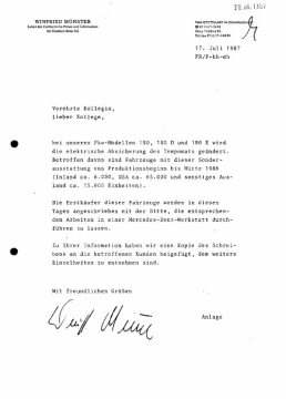 Presseinformationen 17. Juli 1987