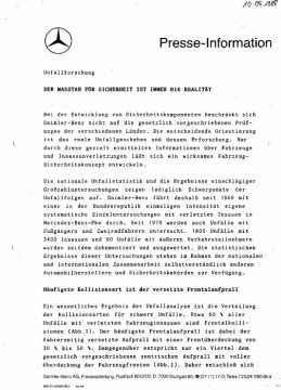 Presseinformationen 10. Mai 1988