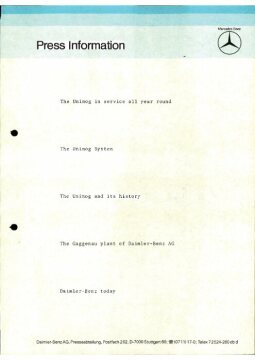 Press Information May, 1984