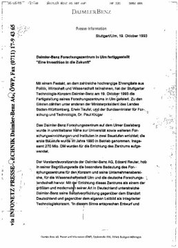 Press Information October 19, 1993