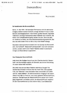 Presseinformationen 14. Mai 1996