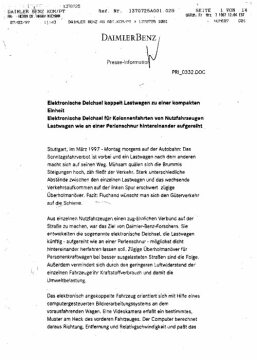 Presseinformationen 7. März 1997