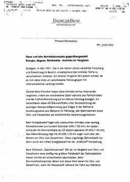 Presseinformationen 16. Mai 1997