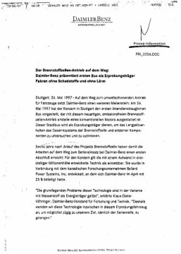 Presseinformationen 26. Mai 1997