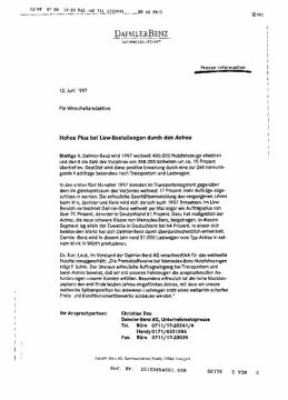 Presseinformationen 12. Juni 1997