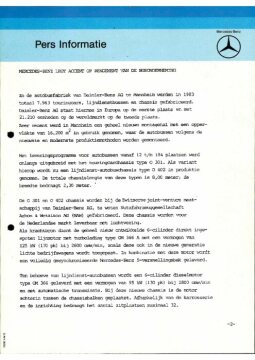 Presseinformationen 19. September 1984 (Niederländisch)