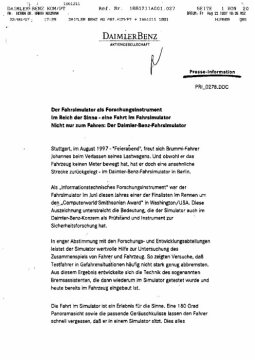 Presseinformationen August 1997