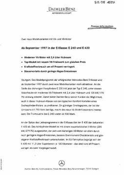 Presseinformationen 20. August 1997