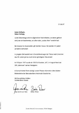 Presseinformationen 21. August 1997