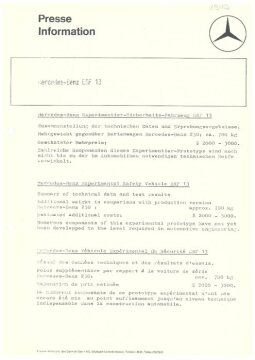 Presseinformationen 1972 (Deutsch, Englisch, Französisch)