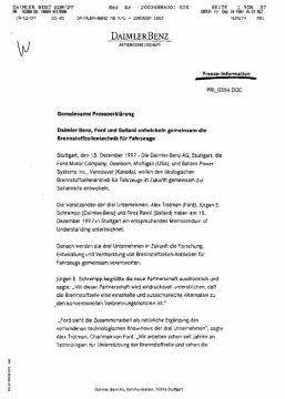 Presseinformationen 15. Dezember 1997