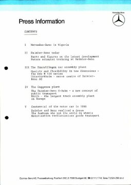 Presseinformationen Februar 1985