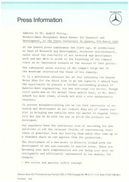 Press Information March 7, 1985