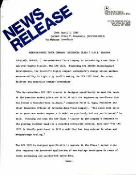 Press Information April 3, 1985
