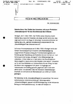 Presseinformationen 5. März 1998