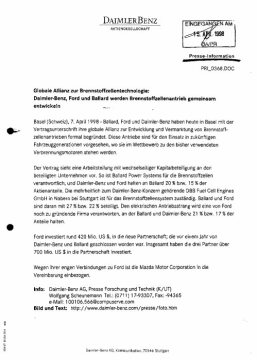 Presseinformationen 7. April 1998