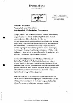 Presseinformationen Mai 1998