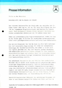 Presseinformationen 16. Mai 1985