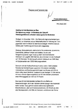 Presseinformationen November 1998