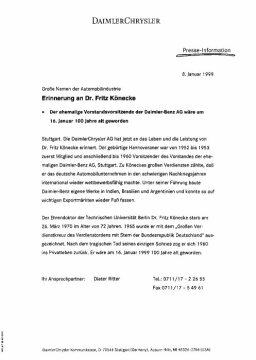 Presseinformationen 8. Januar 1999