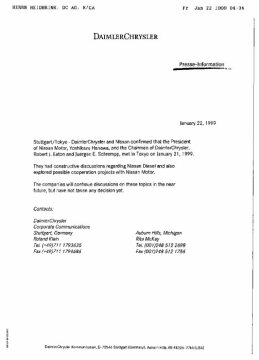 Presseinformationen 22. Januar 1999