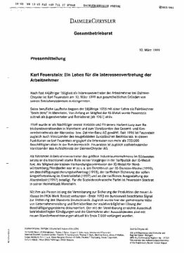 Presseinformationen 10. März 1999