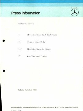 Press Information October 1986
