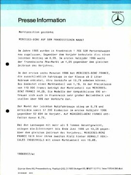 Presseinformationen 2. Oktober 1986