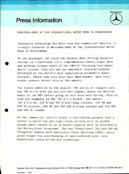 Presseinformationen 14. Oktober 1986